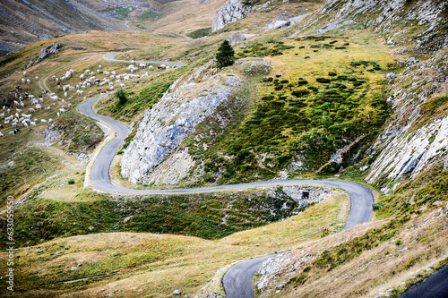 Road through Colle Fauniera in Piedmont, Italy photo