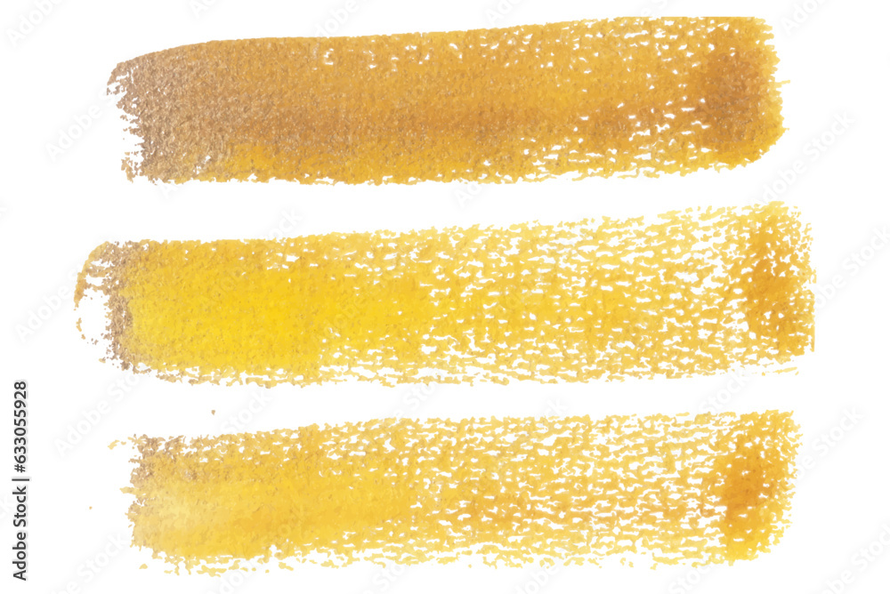Golden Color watercolor brush vector set,	