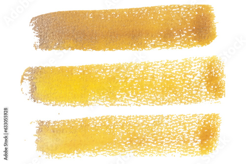 Golden Color watercolor brush vector set,	
