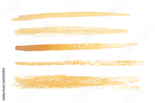 Golden Color watercolor brush vector set, 