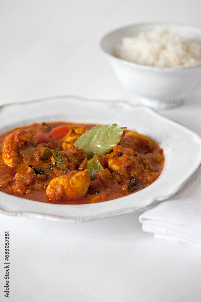 Plate of prawn curry Plate of prawn curry
