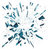 Broken glass vector shatter explosion fragments on white background. vector illustration.