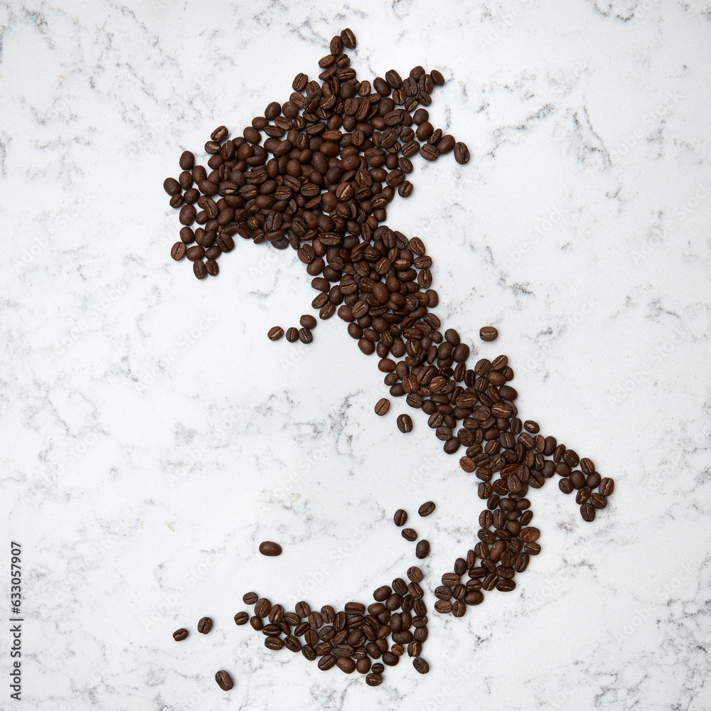 Coffee beans on marble Coffee beans on marble