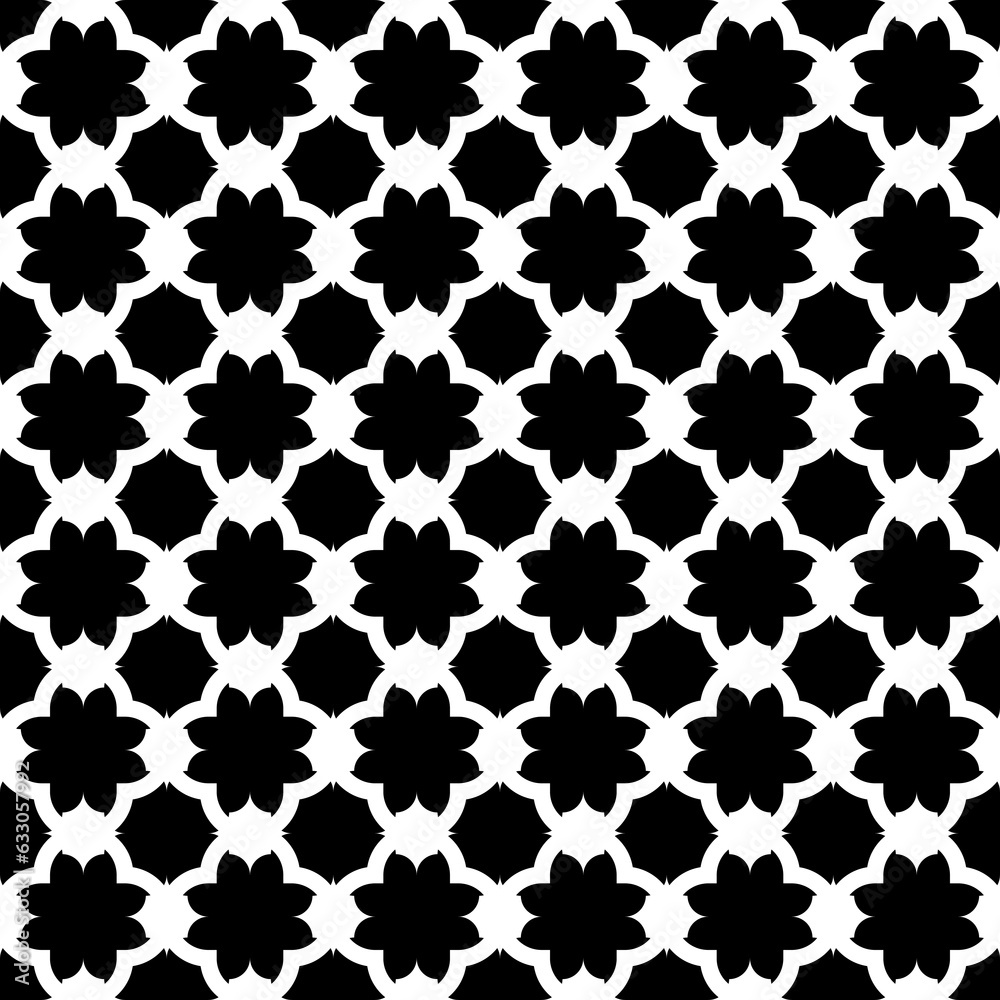 Seamless surface pattern design with quatrefoil figures. Oriental traditional ornament with repeated rounded shapes. Window tracery wallpaper. Grid motif. Digital paper abstract. Vector illustration. Seamless surface pattern design with quatrefoil figures. Oriental traditional ornament with repeated rounded shapes. Window tracery wallpaper. Grid motif. Digital paper abstract. Vector illustration.