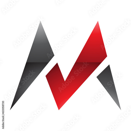 Free Download Red and Black Glossy Pointy Tipped Letter M Icon - GFXLoad