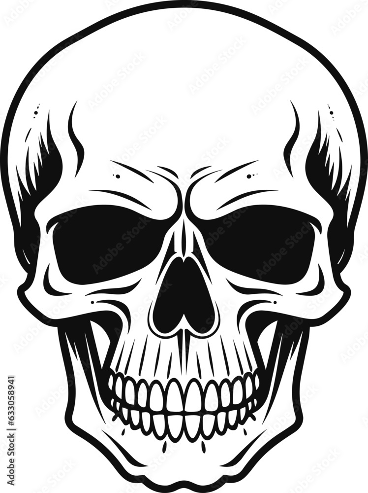 Skull illustration vector design for t shirt