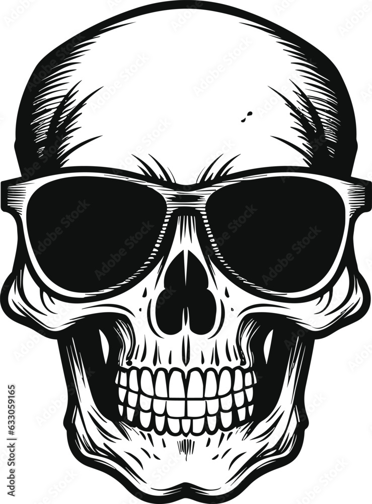 Fototapeta premium Skull illustration vector design for t shirt