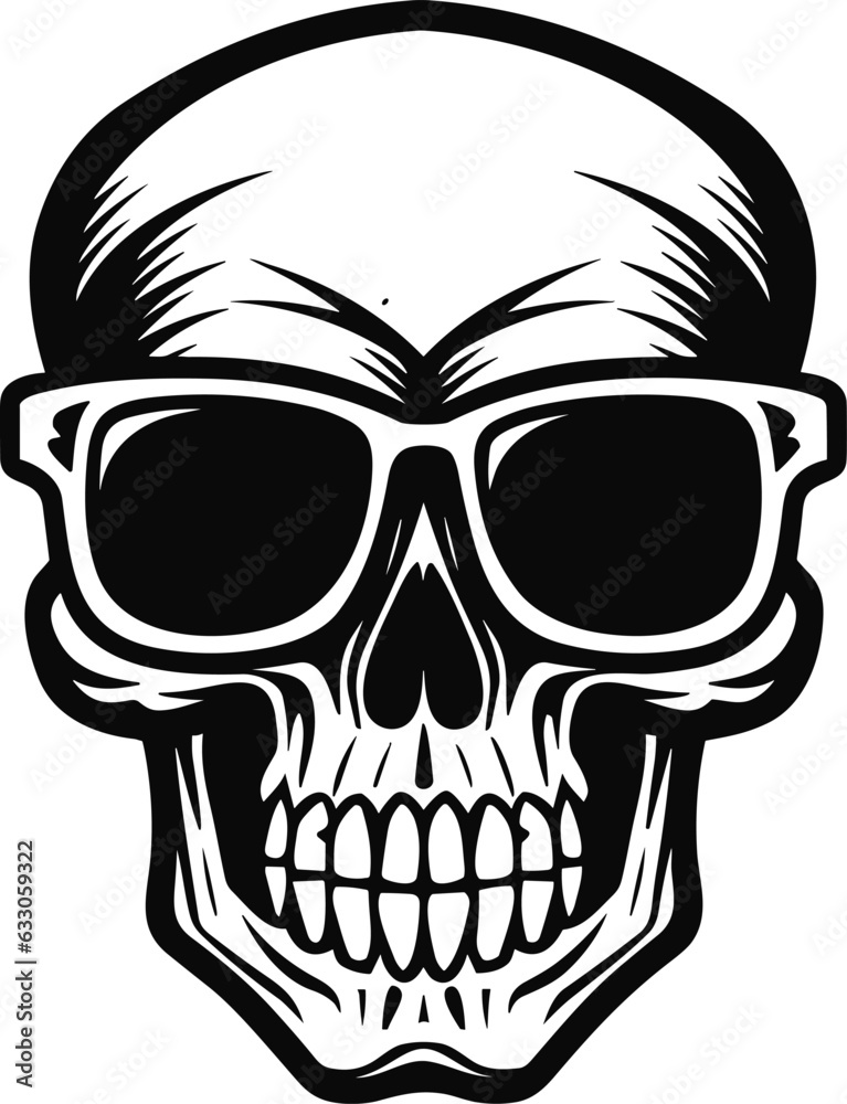 Fototapeta premium Skull illustration vector design for t shirt