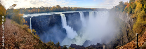 Victoria Falls panoramic view - Generative AI