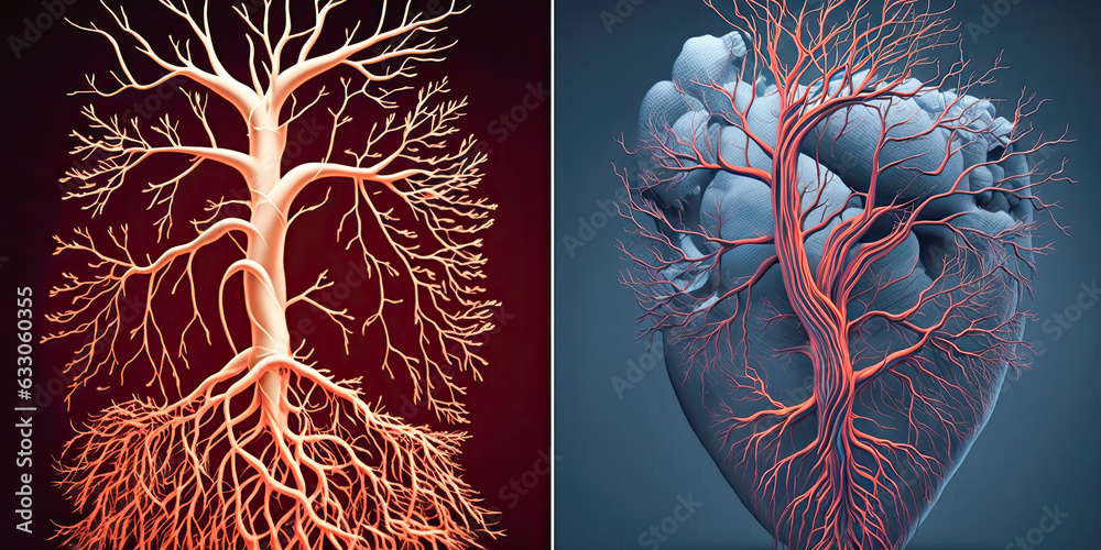 Arteries and Veins, blood vessels - Generative AI - obrazy, fototapety, plakaty 
