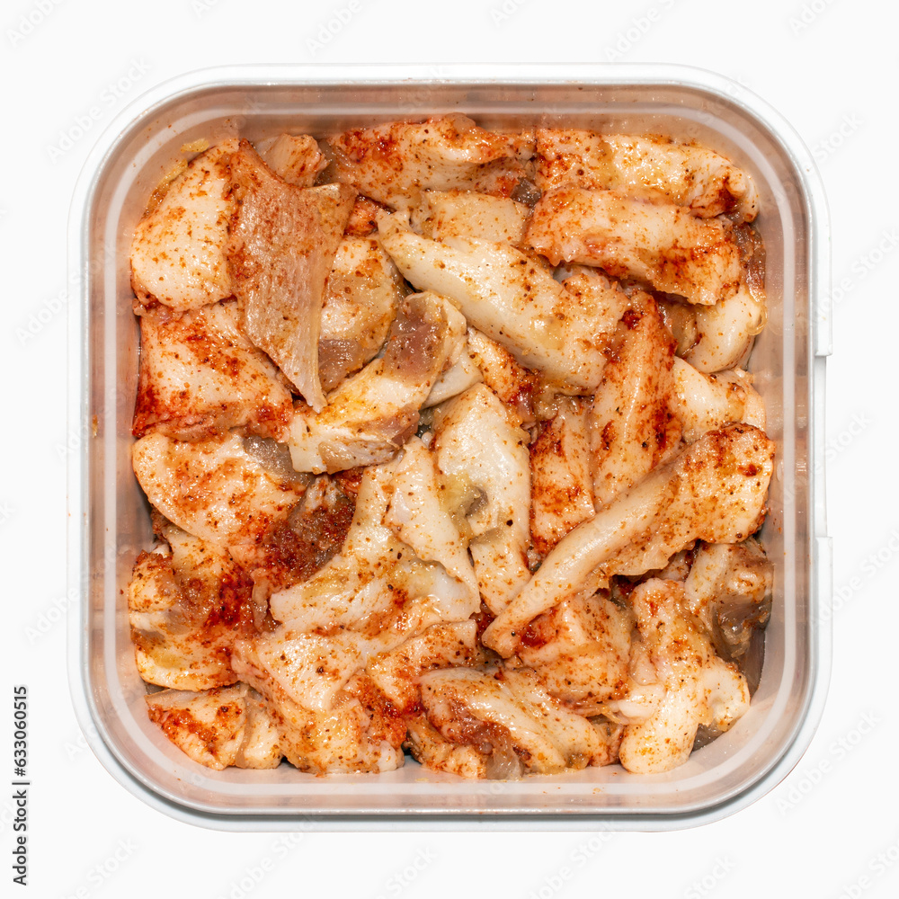 Φωτογραφία Salted salo with garlic and red pepper.Salo pickled with spices.