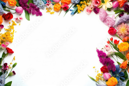 Frame made of different colorful flowers © Veniamin Kraskov