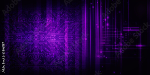 2d illustration Abstract futuristic electronic circuit technology background