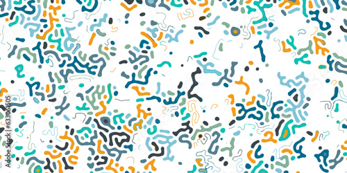 Diffusion seamless pattern. Organic line art endless wallpaper. Black and white colors. Turing generative design. Element for your design. Vector illustration