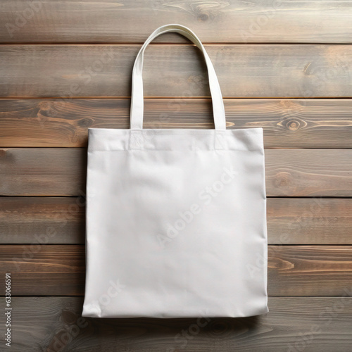 canvas tote bag on a wooden table