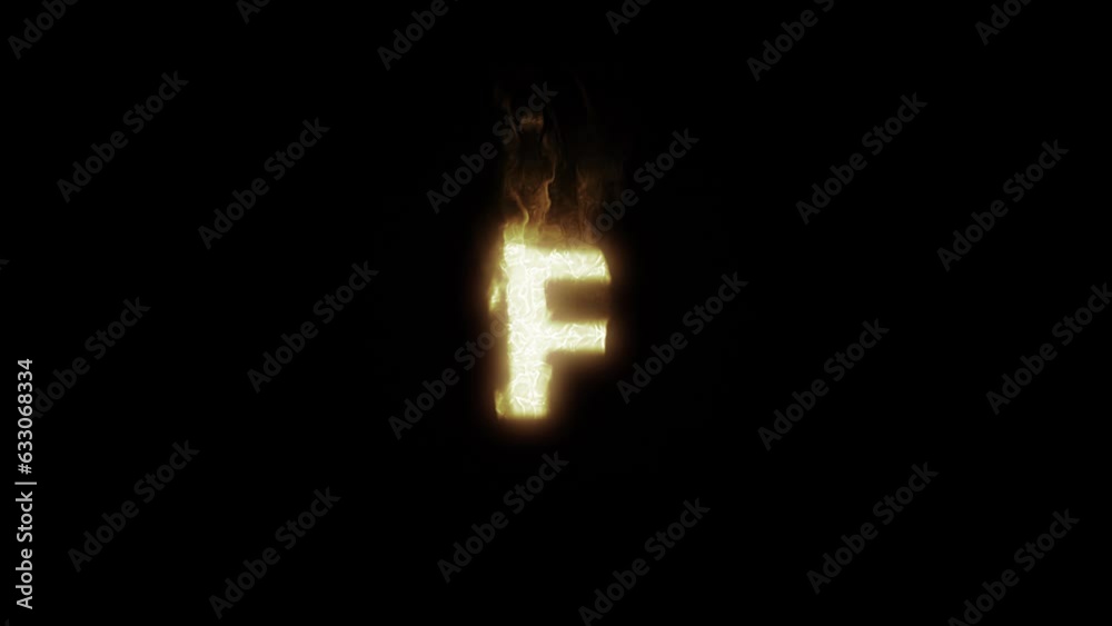 Letter F on Fire with Alpha Channel Letter F on Fire with Alpha Channel
