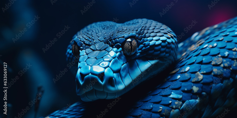 snake in aquarium created by AI - obrazy, fototapety, plakaty 