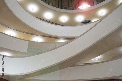 Low angle view of concrete balustrades at Blavatnik School of Government