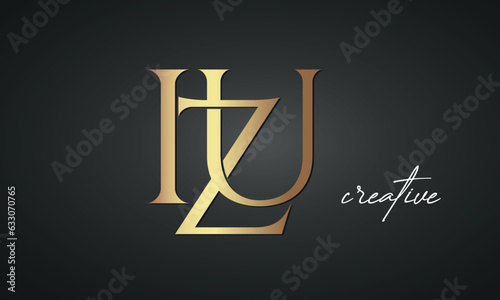 letters IZU golden logo icon premium monogram, creative royal logo design