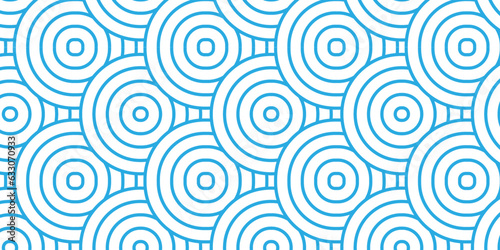 Abstract blue circle background with waves seamless overloping clothinge and fabric pattern with waves. seamless pattern with waves and blue geomatices retro background. 