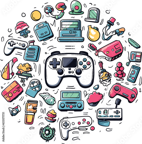 Video game controller vector illustration for t-shirt design