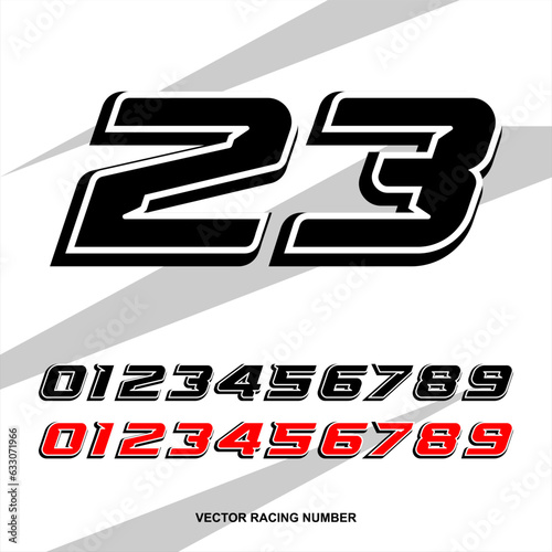 set of racing start race number sport vector illustration