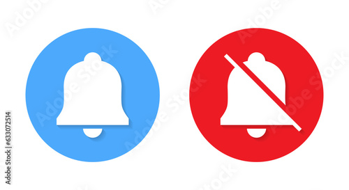 Notification bell on off icon vector. Mute reminder button