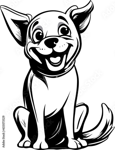 Dog kawaii cartoon vector illustration.