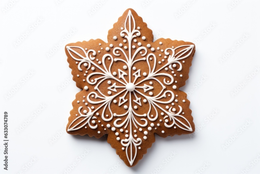 Star shape christmas gingerbread isolated on white background Star shape christmas gingerbread isolated on white background