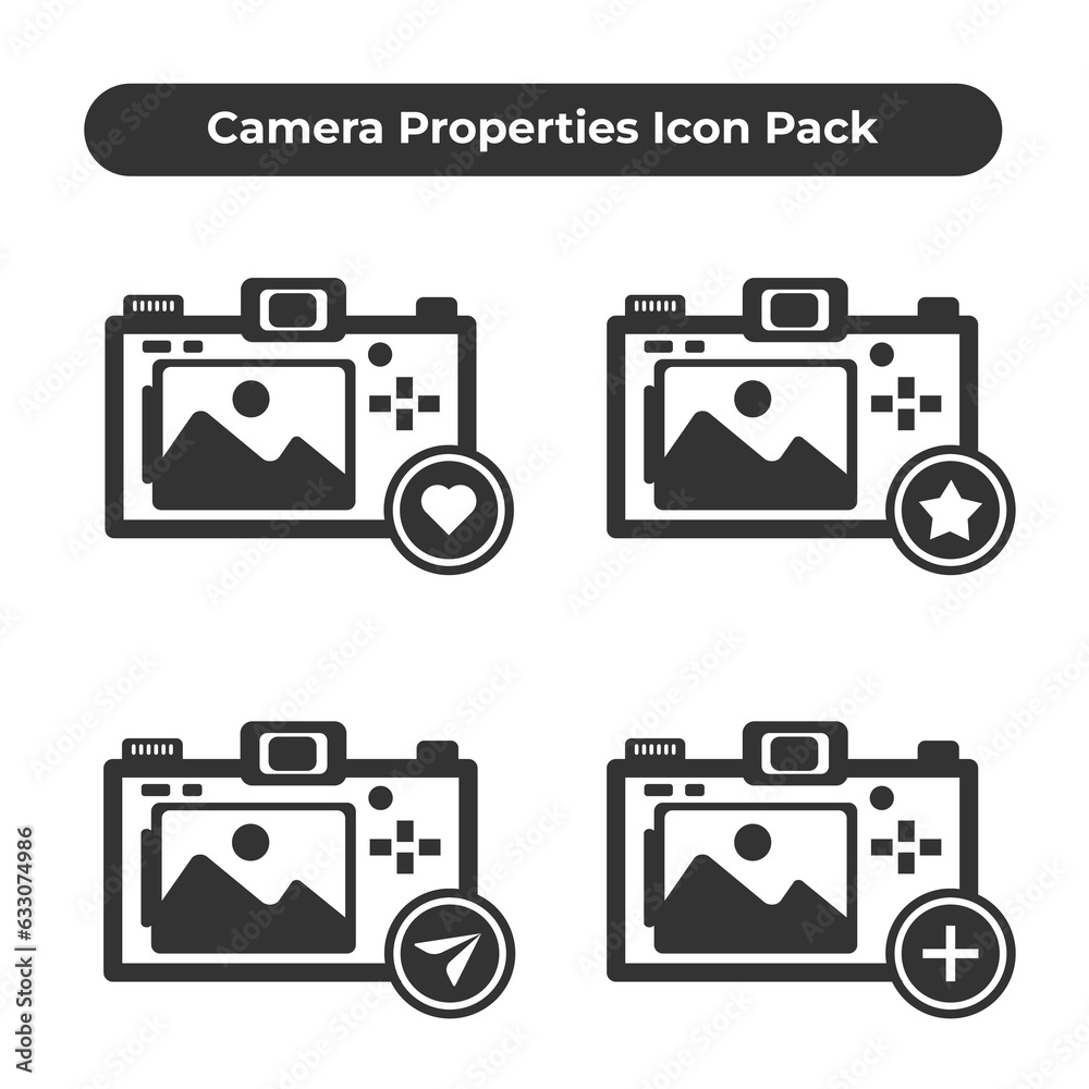 Camera interface buttons icons like favorite share add new