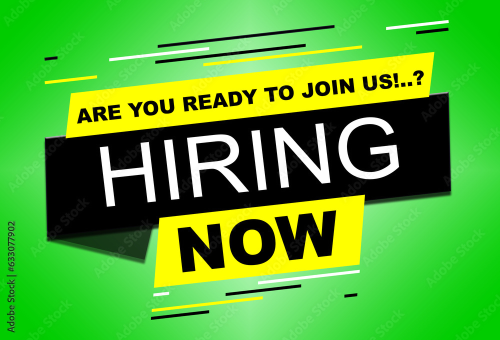 Hiring Now Banner With Green Background