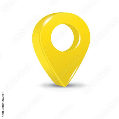 Yellow 3d pointer of map
