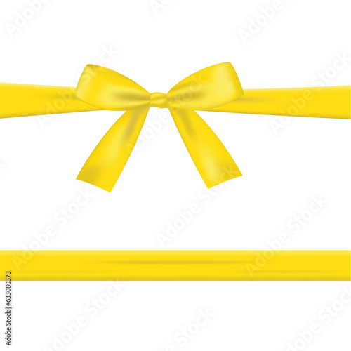 Yellow bow with ribbons