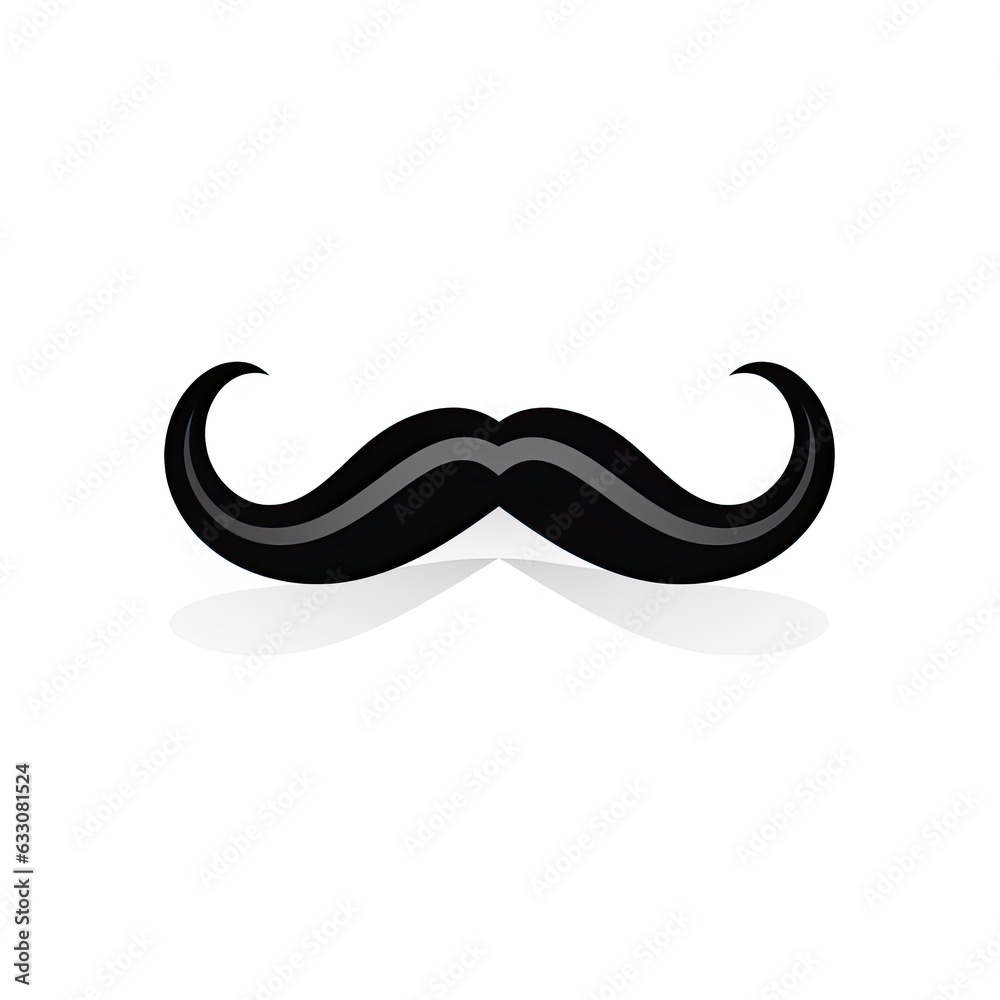 Black mustache in the middle on a white background. movember. Man's health. Men support. Black mustache in the middle on a white background. movember. Man's health. Men support.