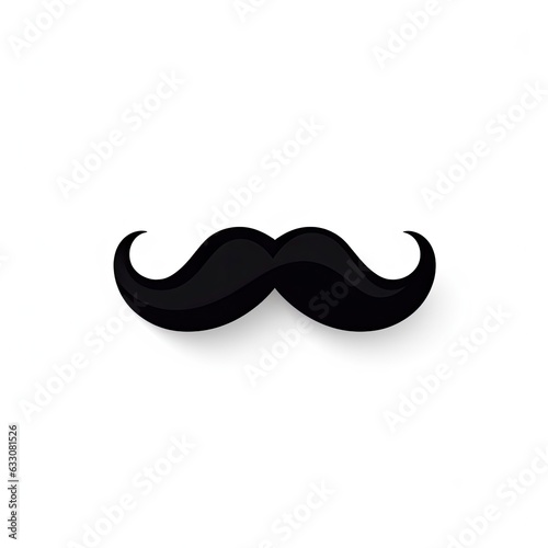 Black mustache in the middle on a white background. movember. Man's health. Men support. photo