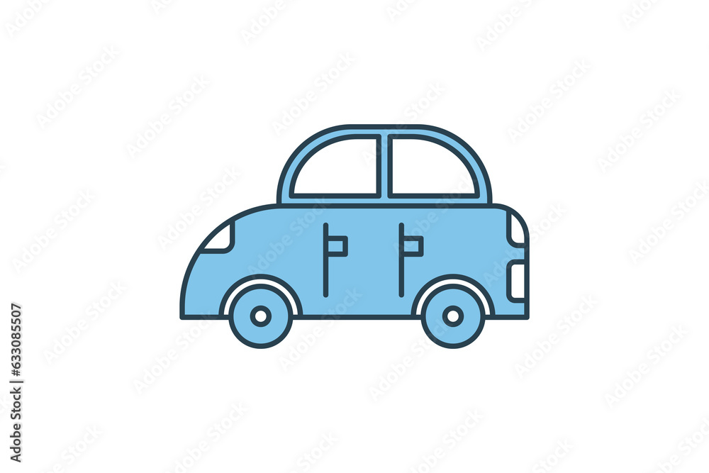 Car Icon. Icon related to Traffic. flat line icon style. Simple vector design editable