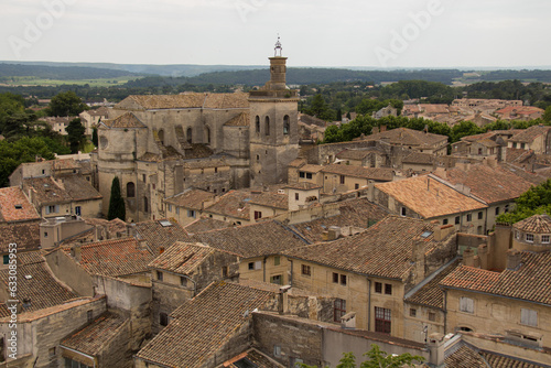 French commune of Uzès, in Occitanie region in France. photo