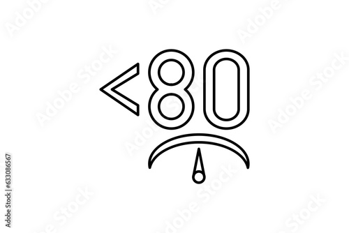 Speed Limit Sign Icon. Icon related to traffic. line icon style. Simple vector design editable