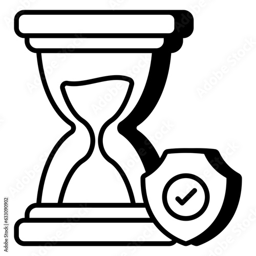 A flat design icon of insurance maturity time