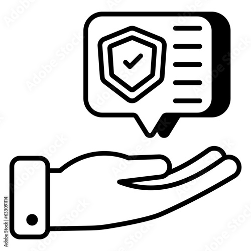Conceptual flat design icon of encrypted message