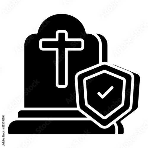 A unique design icon of grave insurance