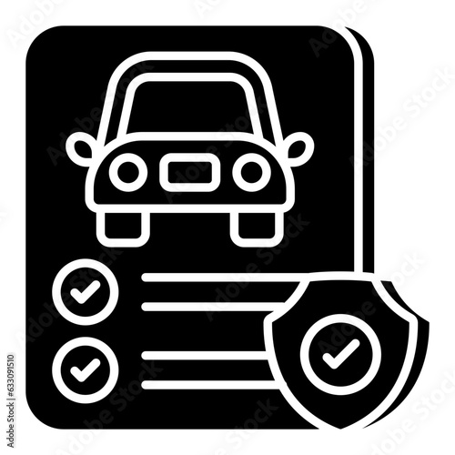 Editable design icon of auto insurance policy