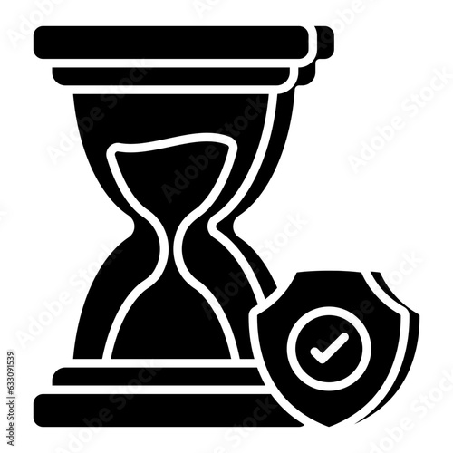 A flat design icon of insurance maturity time