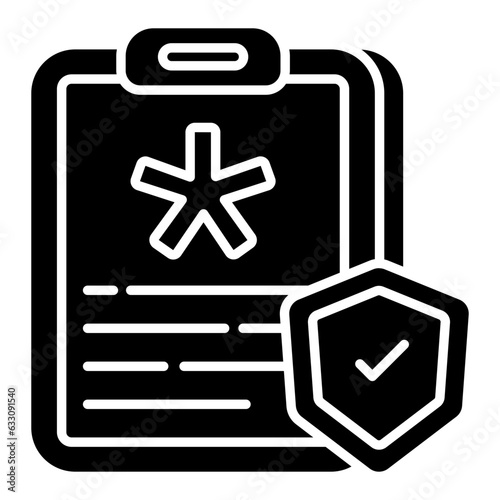 Trendy design icon of medical insurance policy
