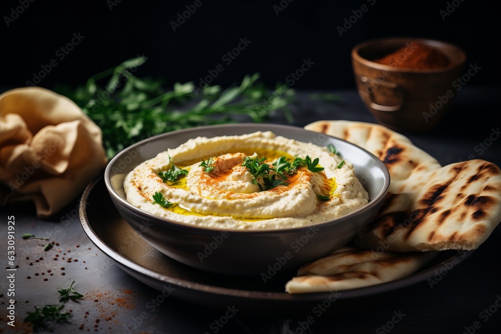Traditional dish of arabic cuisine baba ganoush made of roasted ...