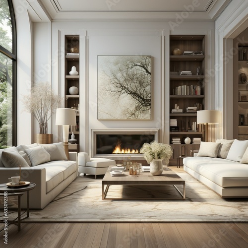 Capture the charm of Scandinavian modern interiors in a cozy reading nook. Envision a serene corner with light wood furniture, soft textiles, and ample greenery, emanating a sense of hygge and comfort