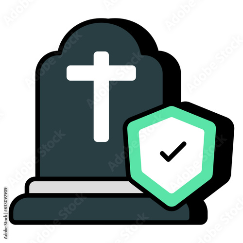 A unique design icon of grave insurance