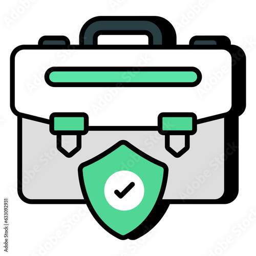 An icon design of briefcase security