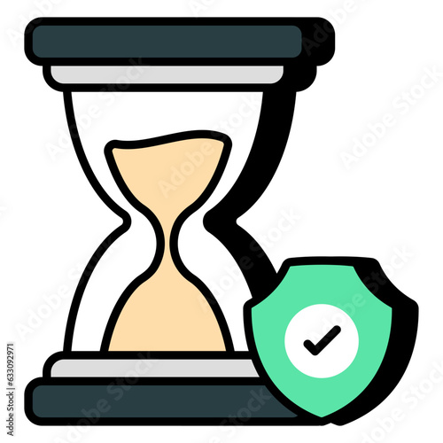 A flat design icon of insurance maturity time