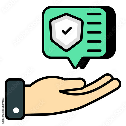 Conceptual flat design icon of encrypted message